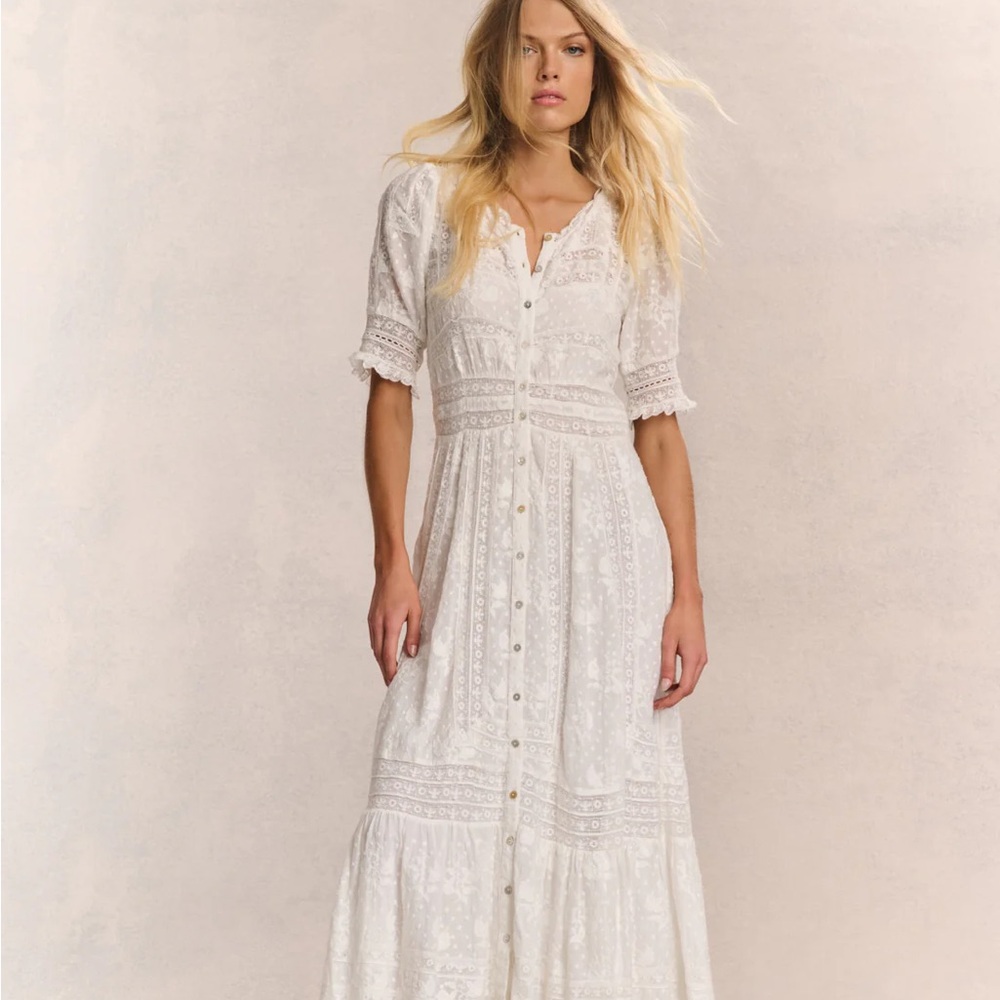 LoveShack Fancy Minka Dress NWOT - White Size 6 - Picture 4 of 5
